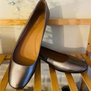 Calvin Klein Metallic Silver Flats